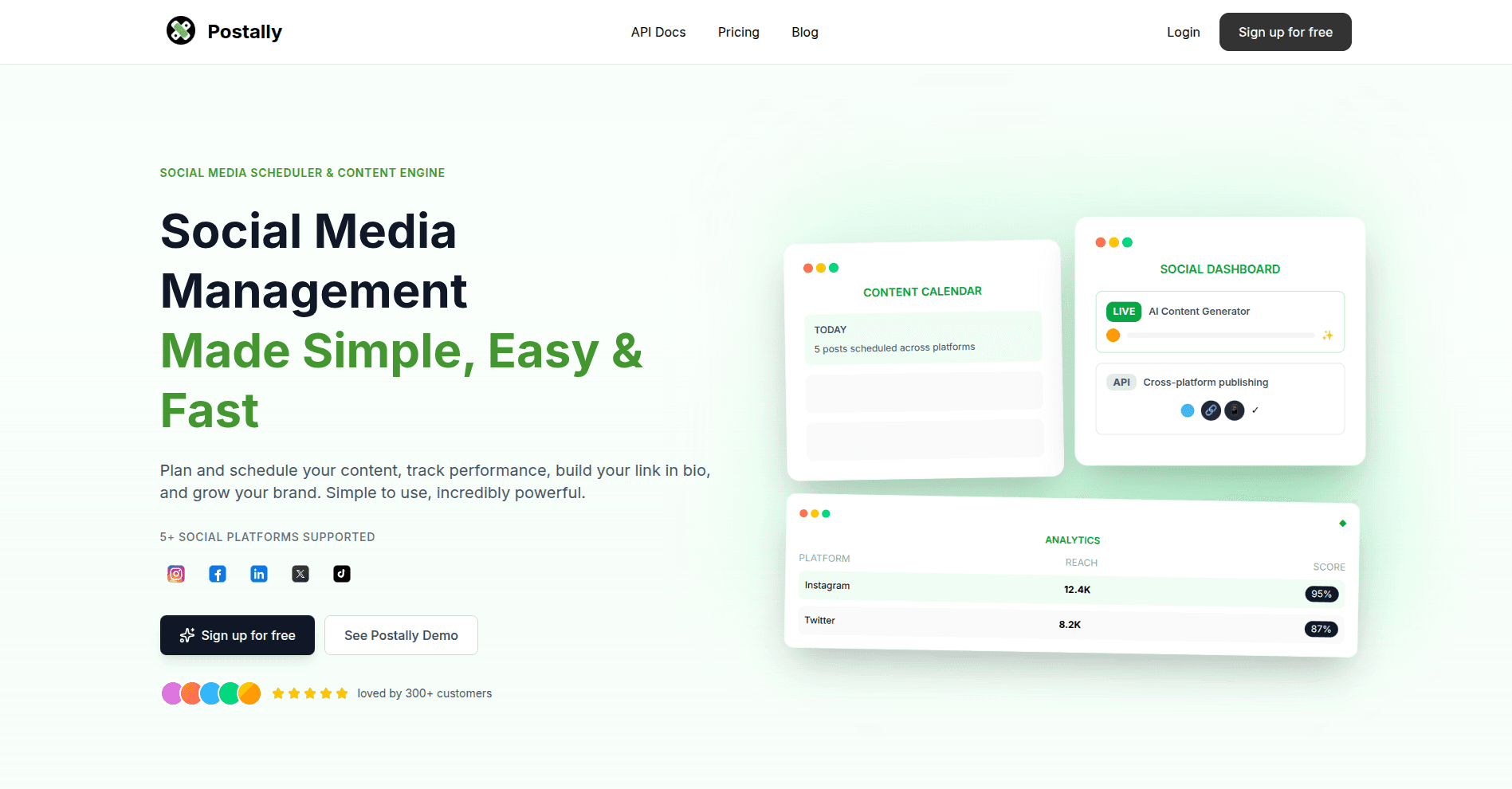 Postally - Social Media Content Engine & Scheduler preview